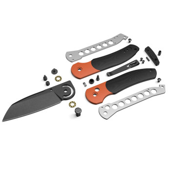 Vosteed Thornton Trek Lock Knife Orange/Black G10 Handle 14C28N Blade A1701