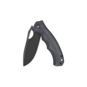 QSP Gorilla Liner Lock Folding Knife Black Micarta Handle 14C28N Plain Black Blade QS153-A2