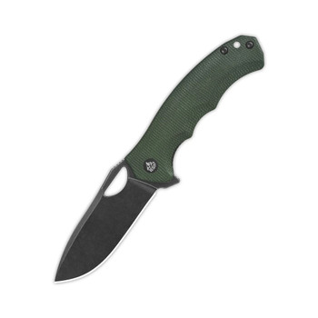 QSP Gorilla Liner Lock Folding Knife Green Micarta Handle 14C28N Plain Black Blade QS153-C2