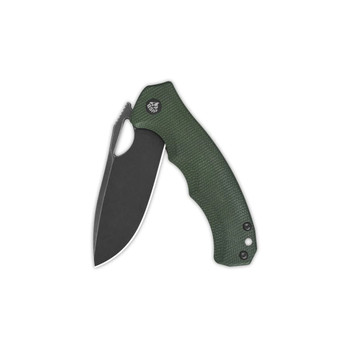 QSP Gorilla Liner Lock Folding Knife Green Micarta Handle 14C28N Plain Black Blade QS153-C2