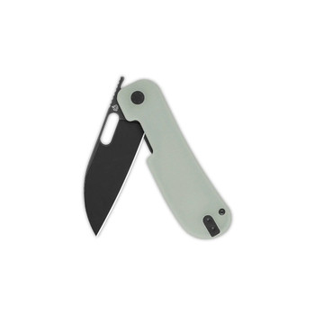 Discontinued QSP Variant PE Liner Lock Folding Knife Jade G10 Handle 14C28N Plain Black Blade QS154-B