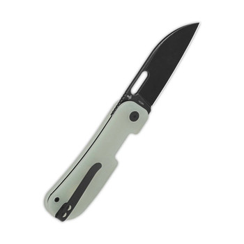 Discontinued QSP Variant PE Liner Lock Folding Knife Jade G10 Handle 14C28N Plain Black Blade QS154-B