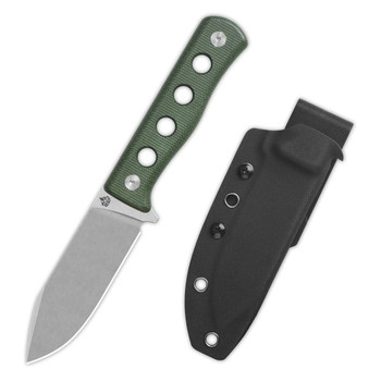 QSP Canary Fixed Blade Knife Green Micarta Handle Cr8Mo2VSi Plain Edge QS155-C1