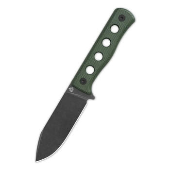 QSP Canary Fixed Blade Knife Green Micarta Handle Cr8Mo2VSi Plain Black Blade QS155-C2