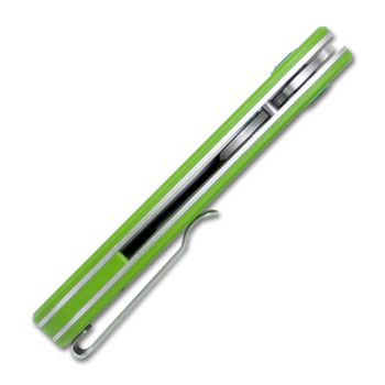 Rosecraft  Monster Mike Folding Knife Green G10 Handle RPM9 Drop Point Plain Edge Stonewash Finish RCM002-GR