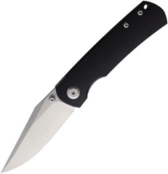 Monterey Bay Knives Mini Old Guard Folding Knife Black G10 Handle 14C28N Plain Edge Satin Finish MBKMOGBK