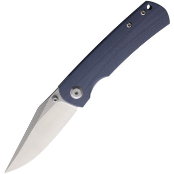 Monterey Bay Knives Mini Old Guard Folding Knife Gray G10 Handle 14C28N Plain Edge Satin Finish MBKMOGGY