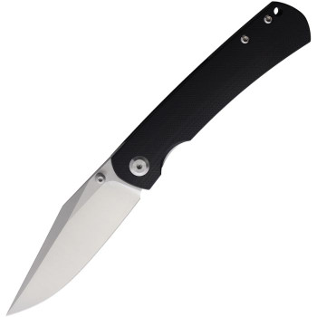 Monterey Bay Knives Old Guard Folding Knife Black G10 Handle 14C28N Plain Edge Satin Finish MBKOGBK