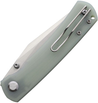 Monterey Bay Knives Old Guard Folding Knife Jade G10 Handle 14C28N Plain Edge Satin Finish MBKOGJD