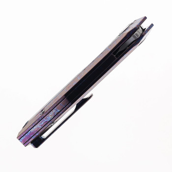 Two Sun Folding Knife Colored Titanium Handle M390 Plain Edge TS194-M390-Color