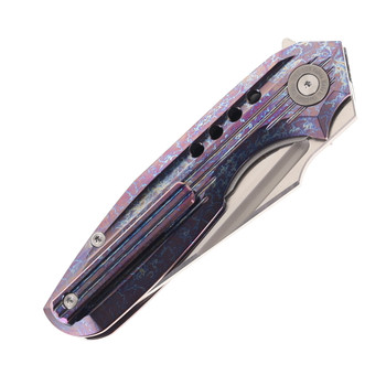 Two Sun Folding Knife Colored Titanium Handle M390 Plain Edge TS194-M390-Color