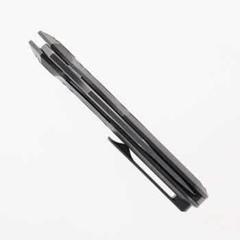 Two Sun Folding Knife Satndwashed Titanium Handle M390 Plain Edge TS194-M390-SAND