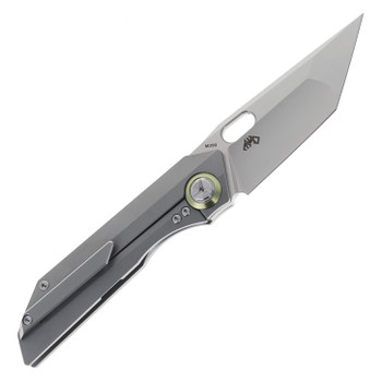 Two Sun Folding Knife Gray Titanium Handle M390 Plain Edge TS300-M390
