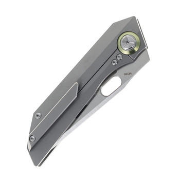 Two Sun Folding Knife Gray Titanium Handle M390 Plain Edge TS300-M390