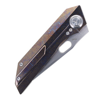 Two Sun Folding Knife Gray Color Titanium Handle M390 Plain Edge TS300-M390-Color