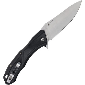Ruike P198 Linerlock Folding Knife Black Nylon Handle 8Cr13MoV Plain Edge Satin Finish D198PB