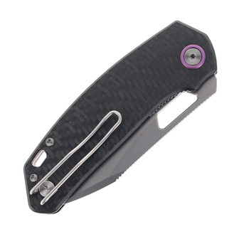 Divo Knives Growler V2 Pocket Knife Carbon Fiber Handle Bead Blast 154CM Plain Edge