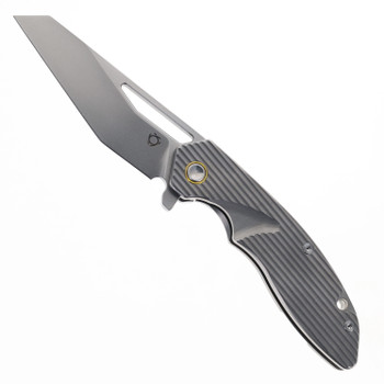 SixLeaf SL-29A Rattlesnake Designs Pocket Knife Milled Titanium
