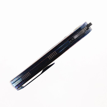 Yangge Folding Knife Color Titanium Copper Foil Carbon Fiber Handle S90V Plain Edge YG002-CL