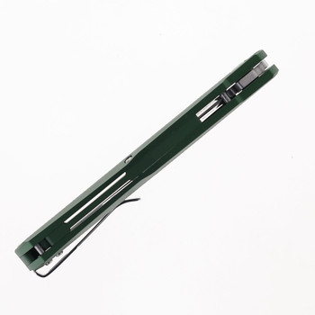 Real Steel G5 Metamorph Mk. II Folder Knife Green Textured Aluminum Handle Plain Edge 7839