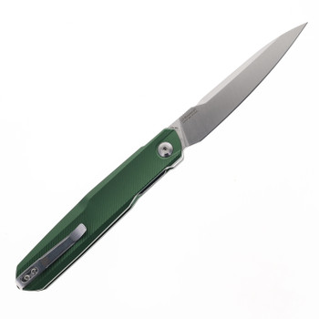Real Steel G5 Metamorph Mk. II Folder Knife Green Textured Aluminum Handle Plain Edge 7839