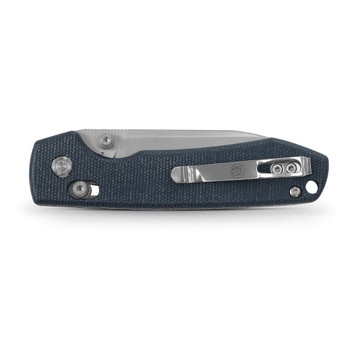 Vosteed Raccoon Folding Knife Dark Blue Micarta Handle 14C28N Drop Point Plain Edge Satin Finish