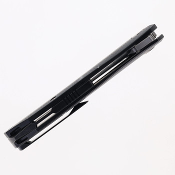 Two Sun Folding Knife Black Titanium/G10 Handle N690 Plain Edge TS103-N690-G10