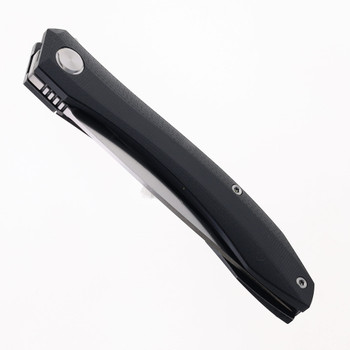 Two Sun Folding Knife Black Titanium/G10 Handle N690 Plain Edge TS103-N690-G10