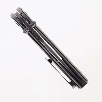 Two Sun Folding Knife Brown Micarta/Carbon Fiber Titanium Handle M390 Plain Edge TS301-M390