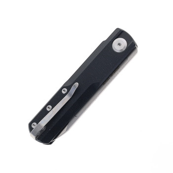 Real Steel G-Tanto EDC Double Detent Ball Lock Folding Knife Satin Nitro-V Blade Black G10 Handle 7801BS