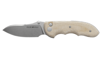 Viper Moon CN Folding Knife Natural Canvas Micarta Handle Magnacut Plain Edge Stonewash Finish V6010CN