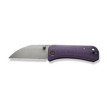 WE Banter Folding Knife Purple Canvas Micarta Handle S35VN Wharncliffe Plain Edge Gray Stonewash Finish WE19068J-2 WE Banter Folding Knife Purple Canvas Micarta Handle S35VN Wharncliffe Plain Edge Gray Stonewash Finish WE19068J-2