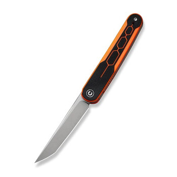 Civivi KwaiQ Folding Knife Orange/Black G10 Handle Nitro-V Tanto Plain Edge Stonewash Finish C23015-2 Civivi KwaiQ Folding Knife Orange/Black G10 Handle Nitro-V Tanto Plain Edge Stonewash Finish C23015-2
