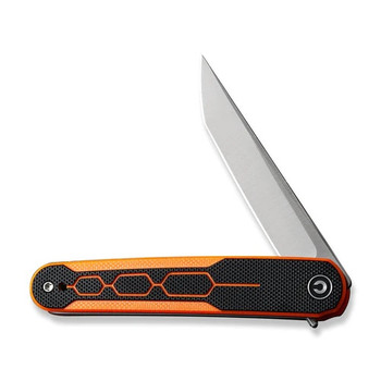 Civivi KwaiQ Folding Knife Orange/Black G10 Handle Nitro-V Tanto Plain Edge Stonewash Finish C23015-2 Civivi KwaiQ Folding Knife Orange/Black G10 Handle Nitro-V Tanto Plain Edge Stonewash Finish C23015-2
