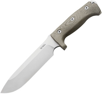 LionSteel M7 Fixed Blade Knife Green Canvas Micarta Handle Sleipner Plain Edge Satin Finish M7 CVG