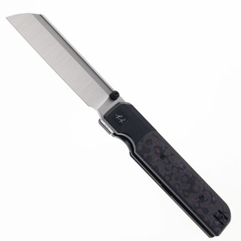 Knife Standards RR Station Folding Knife Purple FatCarbon Fiber/Titanium Handle Vanax Blade Satin Finish