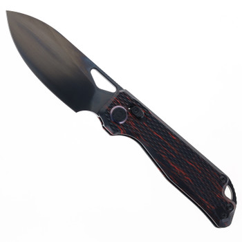 Kunwu Pulsar XL Folding Knife Red G-Mascus Handle Elmax Plain Edge