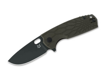 Fox Core Olive Folding Knife Black FRN Handle N690 Plain Black Blade 01FX318