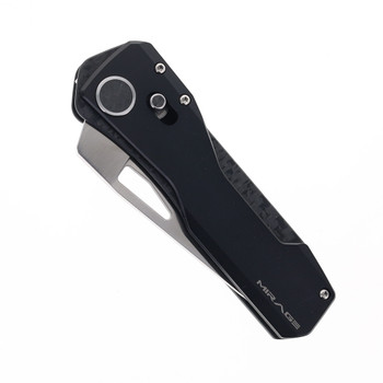 WinterBlade Mirage Folding Knife Black TI /Carbon Fiber Handle M390 Plain Edge WB-MIrage-BCF