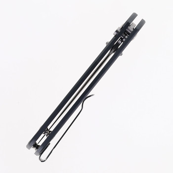 WMK Exclusive CJRB Pyrite Bowie J1942-AL Gray Aluminum Handle Button Lock AR-RMP9 Bowie Blade