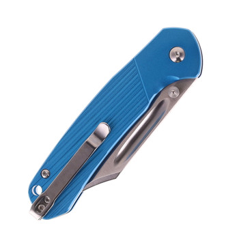 WMK Exclusive CJRB Pyrite Bowie J1942-ALBU Blue Aluminum Handle Button Lock AR-RMP9 Bowie Blade