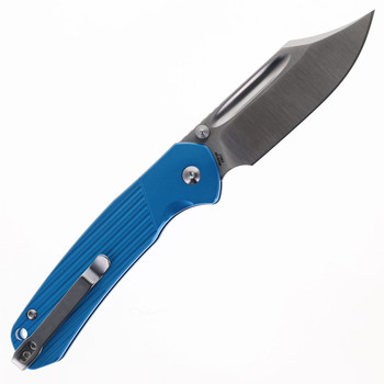 WMK Exclusive CJRB Pyrite Bowie J1942-ALBU Blue Aluminum Handle Button Lock AR-RMP9 Bowie Blade