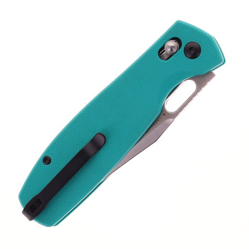 Artisan Cutlery Prado Folding Knife Aqua Green G10 Handle AR-RPM9 Plain Edge Satin Finish J1936-AG