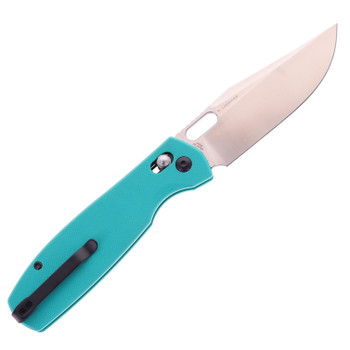 Artisan Cutlery Prado Folding Knife Aqua Green G10 Handle AR-RPM9 Plain Edge Satin Finish J1936-AG