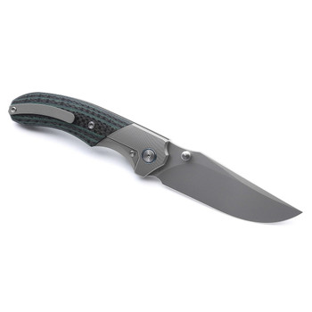 (Stiff Detent) Open Box/Returned Miguron Centurion II Folding Knife Titanium/Green Carbon Fiber Handle M390 Plain Edge Sandblast Finish MGR-609GNII (Stiff Detent) Open Box/Returned Miguron Centurion II Folding Knife Titanium/Green Carbon Fiber Handle M390 Plain Edge Sandblast Finish MGR-609GNII