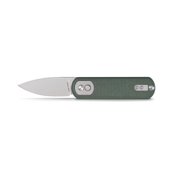 Vosteed Corgi Pup Folding Knife Green Micarta Handle 14C28N Drop Point Plain Edge Stonewash Finish A0720