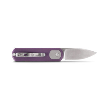 Vosteed Corgi Pup Folding Knife Purple G10 Handle S35VN Drop Point Plain Edge Satin Finish A0724