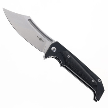 Two Sun Folding Knife Black Micarta Handle N690 Plain Edge TS442