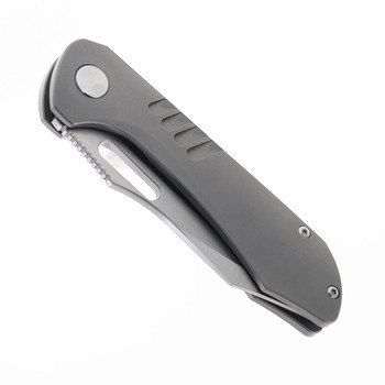 Tuya Shocker Folding Knife Gray Handle 20CV Plain Edge 1731-A