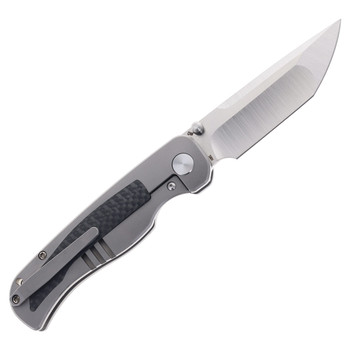 Tuya Wrath V2 Folding Knife Titanium/Carbon Fiber Handle S90V Tanto Point Plain Edge 1734-B